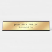 Imitate Gold Moderne elegante Designvorlage Schreibtischnamensplakette (Vorderseite )
