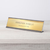 Imitate Gold Moderne Elegante Luxuriöse Berufliche Schreibtischnamensplakette (Vorderseite )