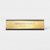 Imitate Gold Moderne Elegante Luxuriöse Berufliche Schreibtischnamensplakette (Vorderseite )
