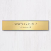 Imitate Gold Moderne elegante Minimalistische Vorl Türschild (Vorderseite )