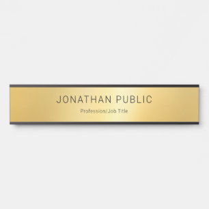 Imitate Gold Moderne elegante Minimalistische Vorl Türschild