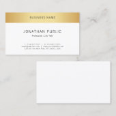 Imitate Gold Moderne elegante minimalistische Vorl Visitenkarte (Vorne/Hinten)