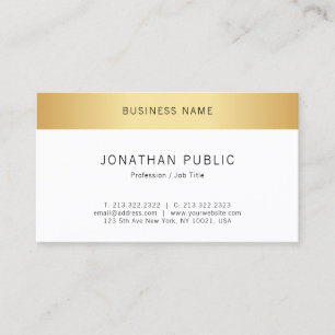 Imitate Gold Moderne elegante minimalistische Vorl Visitenkarte