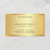 Imitate Gold Moderne Elegante Minimalistische Vorl Visitenkarte (Rückseite)