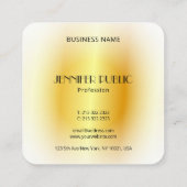 Imitate Gold Moderne elegante Monogram Vorlage Quadratische Visitenkarte (Rückseite)