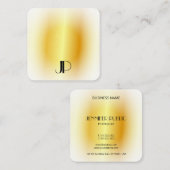 Imitate Gold Moderne elegante Monogram Vorlage Quadratische Visitenkarte (Vorne/Hinten)