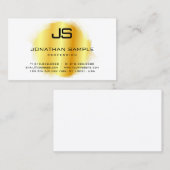 Imitate Gold Moderne, elegante Monogramm-Vorlage Visitenkarte (Vorne/Hinten)