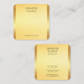 Imitate Gold Moderne elegante Vorlage Quadratische Visitenkarte (Vorne/Hinten)