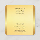 Imitate Gold Moderne elegante Vorlage Quadratische Visitenkarte (Rückseite)