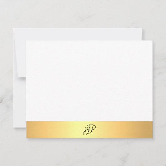 Imitate Gold Moderne Handschrift Monogram Name Mitteilungskarte (Vorderseite)