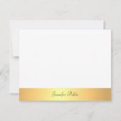 Imitate Gold Moderne Handschrift Monogram Name Mitteilungskarte (Rückseite)