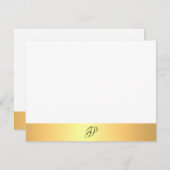 Imitate Gold Moderne Handschrift Monogram Name Mitteilungskarte (Vorne/Hinten)