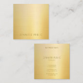 Imitate Gold Moderne Minimalistische Elite-Vorlage Quadratische Visitenkarte (Vorne/Hinten)