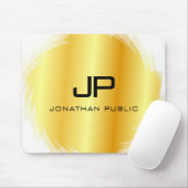 Imitate Gold Moderne Mit Monogramm Elegante Vorlag Mousepad (Mit Mouse)