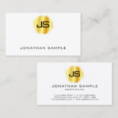 Imitate Gold Moderne Monogram Beruflich Elegant Visitenkarte (Vorne/Hinten)