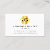 Imitate Gold Moderne Monogram Beruflich Elegant Visitenkarte (Rückseite)