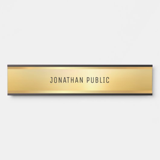 Imitate Gold Moderne Vorlage für Minimalistischen  Türschild (Vorderseite )