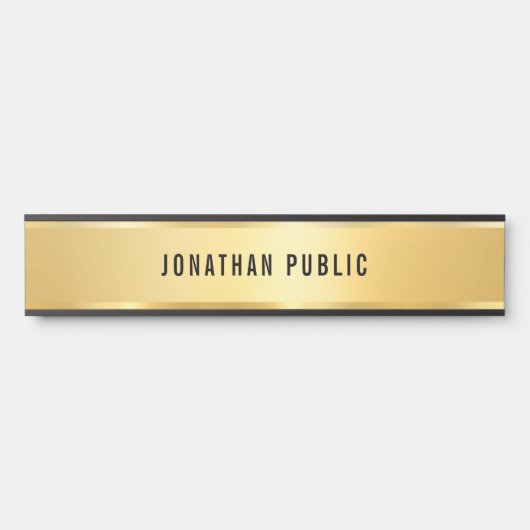 Imitate Gold Modernes Design Glamour Template Long Türschild (Vorderseite )