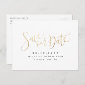 Imitate Gold Modernes, einfaches Skript Save the D Ankündigungspostkarte (Vorne/Hinten)