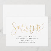 Imitate Gold Modernes, einfaches Skript Save the D Date (Vorne/Hinten)