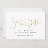Imitate Gold Modernes, einfaches Skript Save the D Save The Date (Vorderseite)