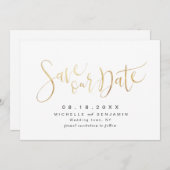 Imitate Gold Modernes, einfaches Skript Save the D Save The Date (Vorne/Hinten)