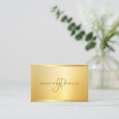Imitate Gold Modernes Minimalistisches Monogramm B Visitenkarte (Stehend Vorderseite)
