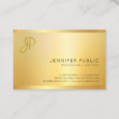 Imitate Gold Modernes Minimalistisches Monogramm B Visitenkarte (Rückseite)