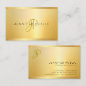Imitate Gold Modernes Minimalistisches Monogramm B Visitenkarte (Vorne/Hinten)
