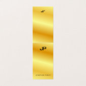 Imitate Gold Modernes Monogramm Elegantes Template Visitenkarten (Außenseite Aufgefaltet)