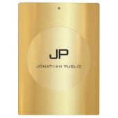 Imitate Gold Monogram Elegant Personalisiert Class Klemmbrett (Rückseite)