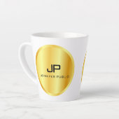 Imitate Gold Monogram Personalisiert Trendy Templa Milchtasse (Linke Ecke)