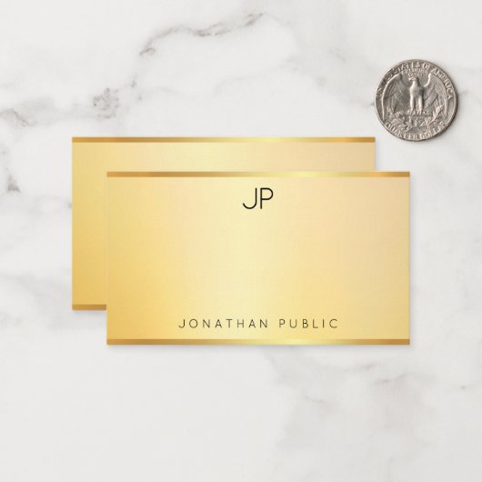 Imitate Gold Monogram Vorlage Moderne Minimalistis (Vorderseite/Rückseite Beispiel)