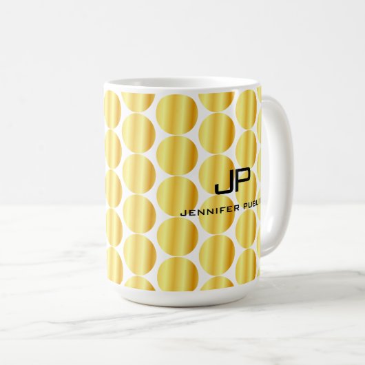 Imitate Gold Monogramm Personalisierte Vorlage Kaffeetasse (VorderseiteRechts)