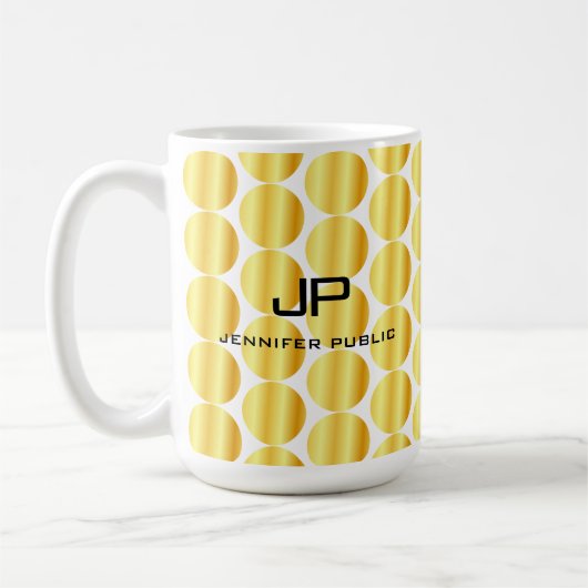 Imitate Gold Monogramm Personalisierte Vorlage Kaffeetasse (Links)
