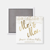 Imitate Gold Mr. und Mrs. Monogram Wedding Magnet (Vorderseite/Rückseite)