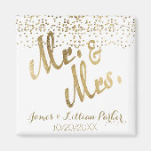 Imitate Gold Mr. und Mrs. Monogram Wedding Magnet (Vorne)