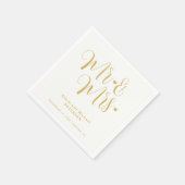 Imitate gold Mr. und Mrs. simple kalligraphische H Serviette (Ecke)