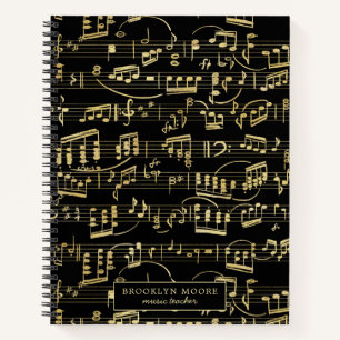 Imitate Gold Musiknote Personalisiert Journal Notizblock