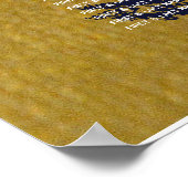 Imitate Gold Navy Blue Monogram Seating Chart Poster (Ecke)