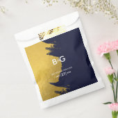 Imitate Gold Navy Blue Monogram Wedding Geschenktütchen (Versiegelt)