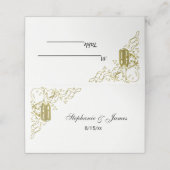 Imitate Gold New Year's Champagne Escort Platzkart Platzkarte (Außenseite Aufgefaltet)