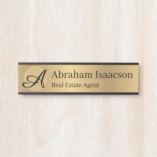 Imitate Gold Office Türschild Plate Real Anwesen (Vorderseite )