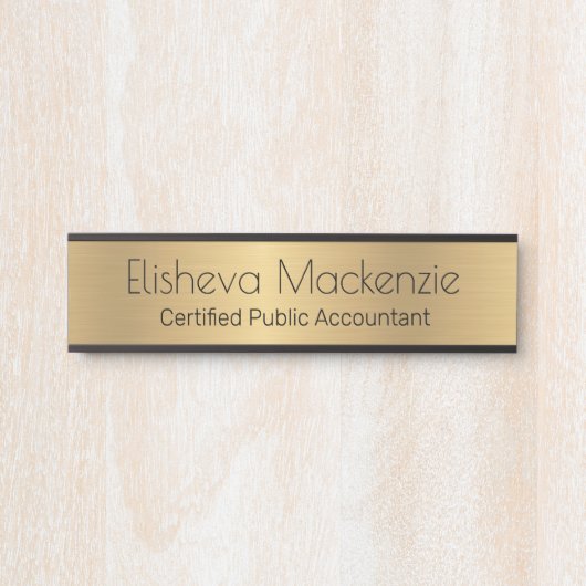 Imitate Gold Office Türsignaturen Namensplatte Türschild (Vorderseite )