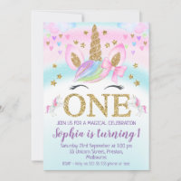 Imitate Gold One Einhorn Regenbogen 1. Geburtstag