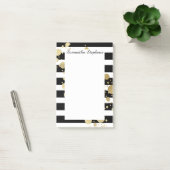 Imitate Gold Paint Spritzer auf Schwarz und Weiß S Post-it Klebezettel (Büro)