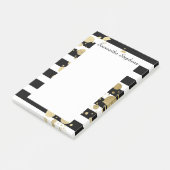 Imitate Gold Paint Spritzer auf Schwarz und Weiß S Post-it Klebezettel (angewinkelt)