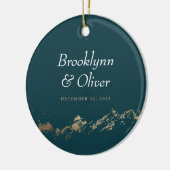 Imitate Gold Painterly Mountains Names & Date Keramik Ornament (Links)