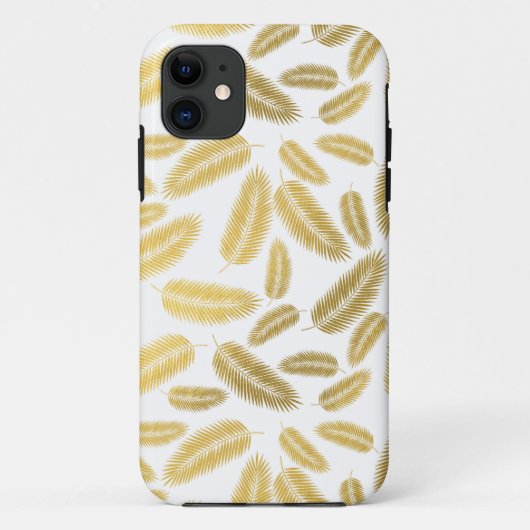 Imitate Gold Palm Blätter Muster Case-Mate iPhone Hülle (Rückseite)