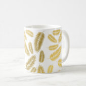 Imitate Gold Palm Blätter Muster Kaffeetasse (VorderseiteRechts)